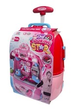 Kids Portable Kitchen Cooking Playset Suitcase Chef Pretend Play Toy W/Light Sou