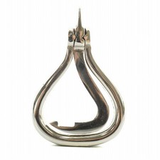 HERMES Hoof Pick Edicule ETUI CUIR PIEDS Boot Hook Silver Color