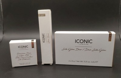 Iconic London Glow Duo Highlighter, Sheer Blush & Contour Pot | 3 Piece Bundle
