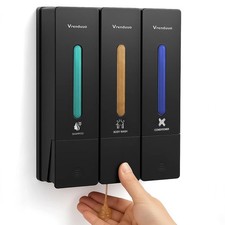 Shampoo and Conditioner Dispenser,Shower Dispenser 3 Chamber No Drill,Shower ...