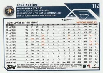 Jose Altuve 2023 Topps Chrome - X-Fractors #112 - Houston Astros - Bild 2 von 2