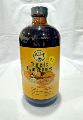 #ad AIH Turmeric Living Bitters 16oz Organic Detox Energy Drink Natural Supplement $27.89