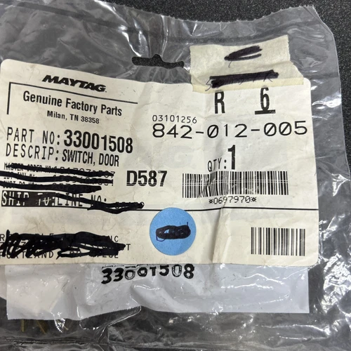 Maytag Part# 33001508 Dryer Door Switch (G4A)