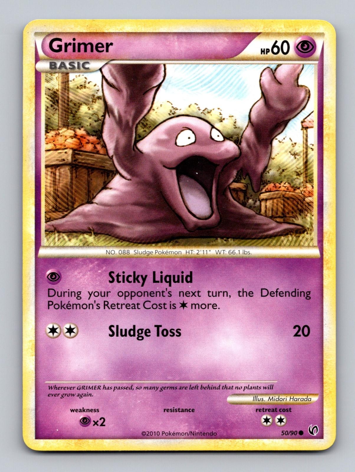Grimer 50/90 Common HGSS Undaunted Pokemon Lightly Played