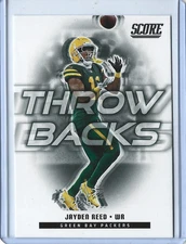 2025 Panini Score Jayden Reed Throwbacks Insert 🏈Green Bay Packers🏈