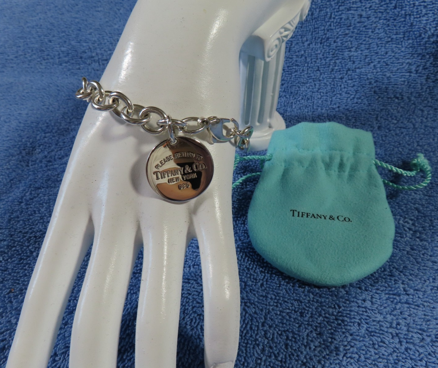 Return To Tiffany Round Tag Sterling Silver Charm Bracelet with