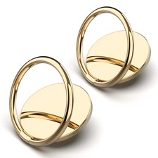 2 Pack Small Round Sparkling Cell Phone Ring Holder Stand,360 Degree Gold
