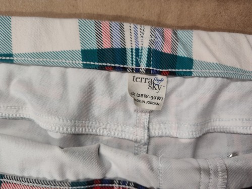 Terra & Sky White Plaid Jeggings Plus Size 4X - Picture 6 of 11