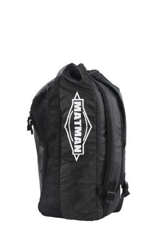 Matman Black Wrestling Nylon Bag Mesh Pockets Adjustable Straps, barely used