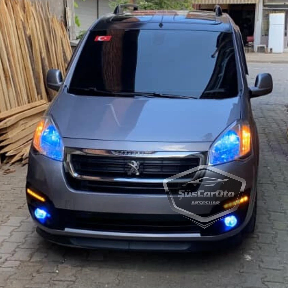 Separador de labios para parachoques delantero 2 piezas - Para Peugeot Partner 08-18 - Alerón flexible Foto 4 de 4