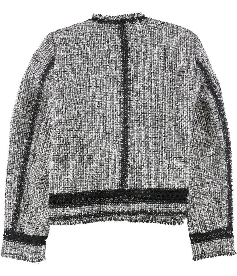 Elie Tahari Womens Liri Tweed Jacket, Grey, Small - Image 2 of 2