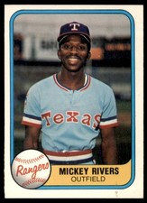 1981 Fleer #617 Mickey Rivers Rangers
