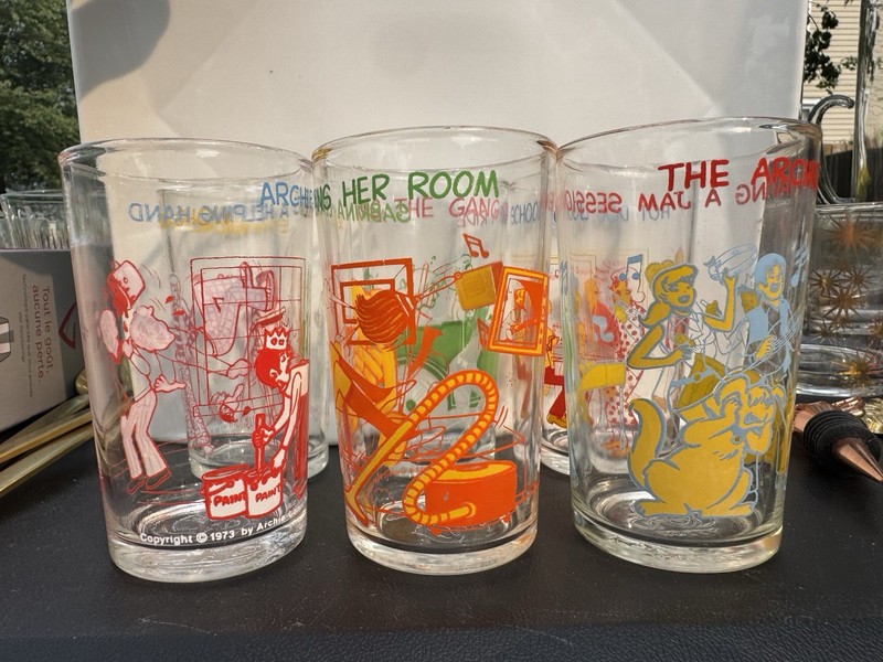 Set Of 6 Vintage Archie Comics Juice Glasses - 1970s - Great Condition!