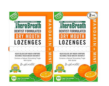  2 Pack  TheraBreath Dry Mouth Mandarin Mint Lozenges, 100 count, 165 g,