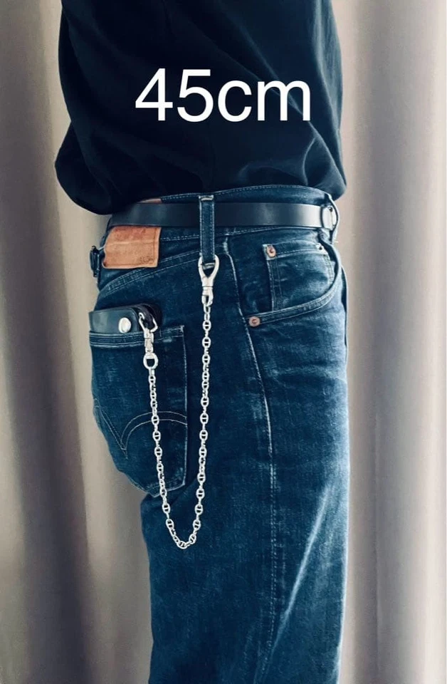 Cadena Billetera Platino 45cm Sin Usar Hombres Mujeres Cuero Estilo Cadena Foto 4 de 4