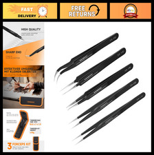 5 PCS Precision Tweezers Set - Anti-Static St...