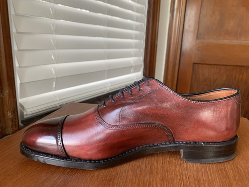 NEW w BOX 1st QUAL| ALLEN EDMONDS 8D PARK AVENUE OXBLOOD CAP TOE DRESS SHOES 8 D - Picture 5 of 17