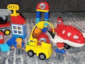 Lego Duplo Complete 10590 Town Airport Set & 10592 Complete Fire Truck Set