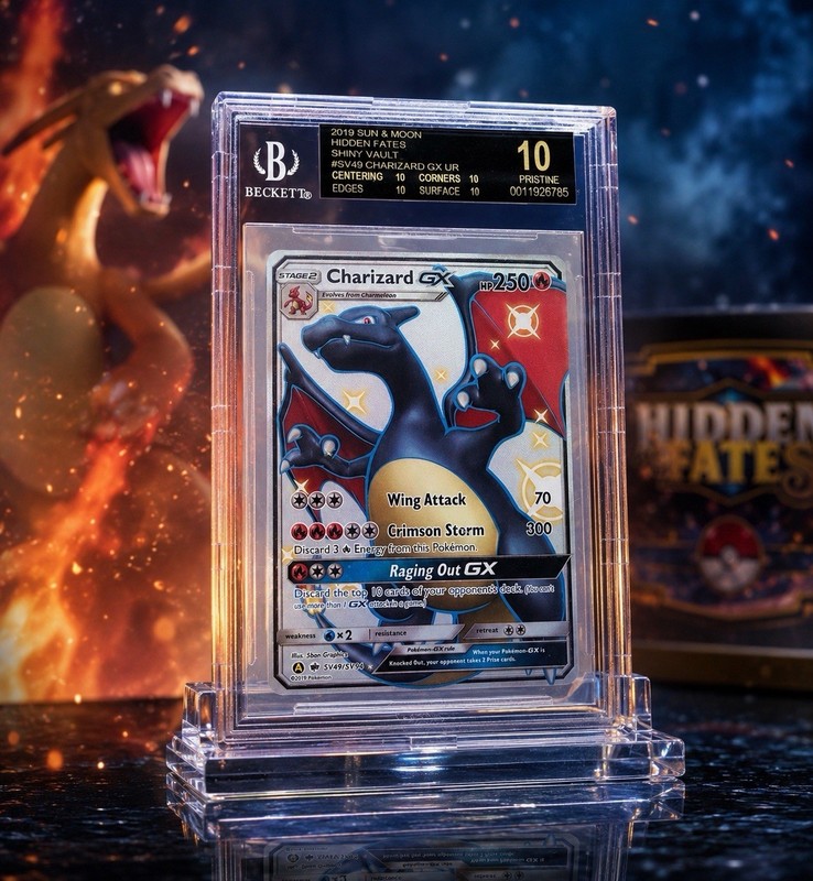 Pokemon Hidden Fates Shiny Vault CHARIZARD GX BGS 10 BLACK LABEL PRISTINE SV49