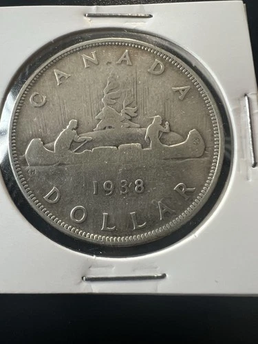 1938 CANADA $1 DOLLAR SILVER .800 COIN KEY DATE - KING GEORGE VI