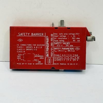 Stahl Intrinspak 9001/01-280-100-00 Safety Barrier 24V 80mA ~Clean Used~