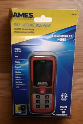 AMES 200 Ft. Laser Distance Meter, 8 measurement modes! New LDM-60 NEW