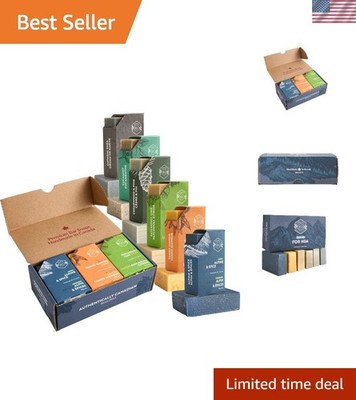 Gift-Ready Handmade Soap Set - 6 Plant-Based Bars with Essential Oils for Him