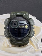 Casio Men Watch Digital Green Resin Model WS1500H-3BV Fishing mode 24 hr Timer