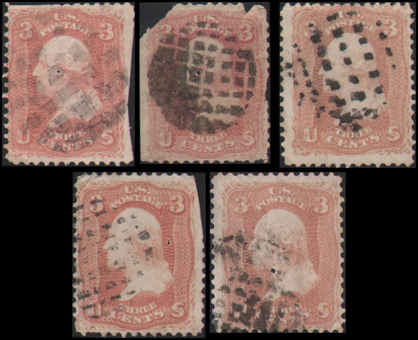 US #65 Used segmented fancy cancels