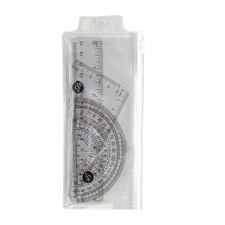 4 Pcs Geometry Math Set 15cm Ruler Set Plastic Protractor Rulers Triangle Ruler