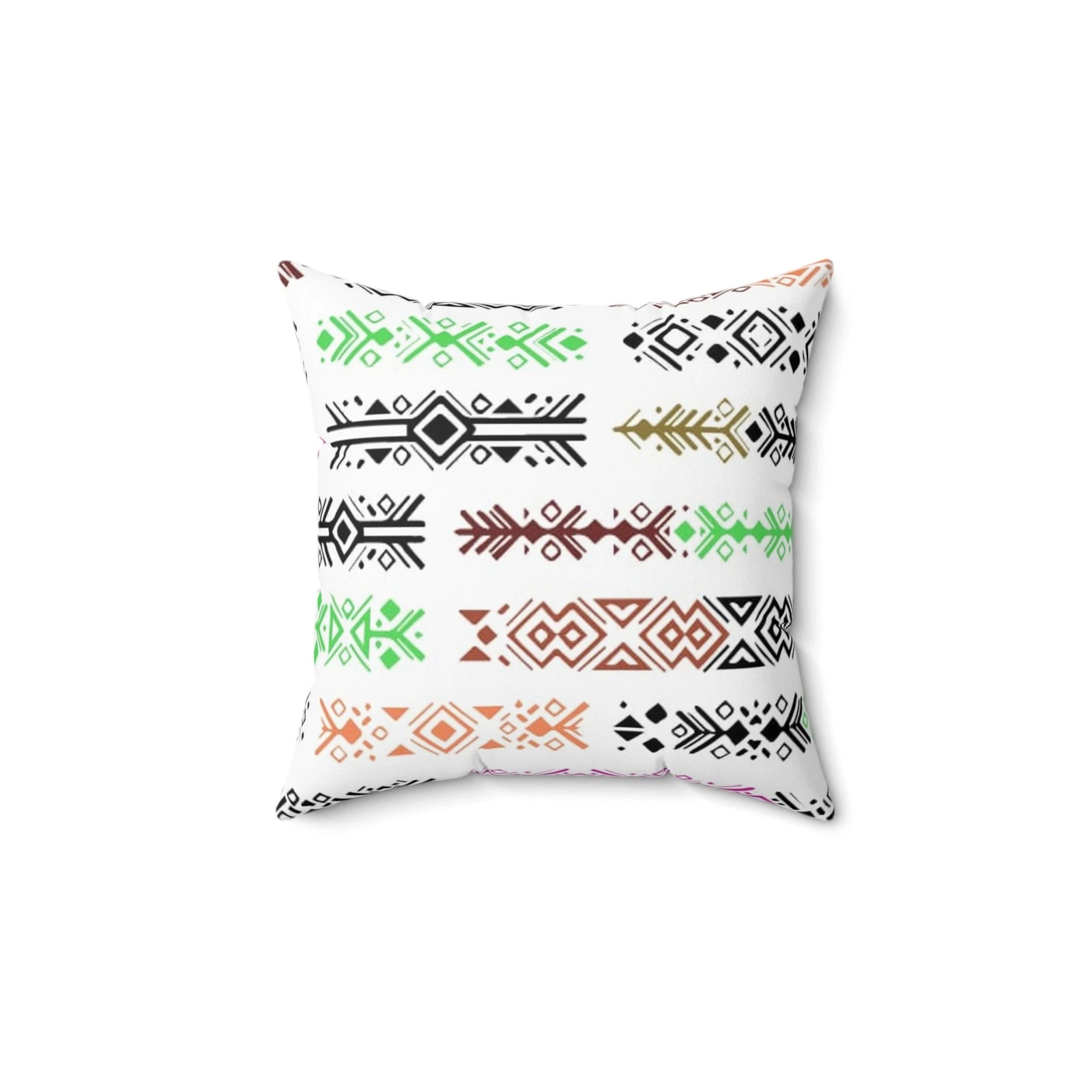 Muted Aztec Stripe Pillow | Geometric Tribal Pattern Square Pillow