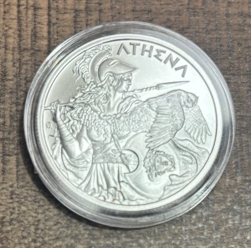 GREEK MYTHOLOGY SERIES-ATHENA 1 OZ .999 HIGH RELIEF SILVER ROUND GEM BU
