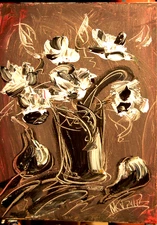 Mark Kazav -  CANADIAN ROSES  Abstract Modern Original Oil Painting CTERT