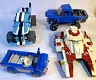 LEGO LOT OF 4 Incomplete (Ford Raptor/Stunt Truck/City Van & Starwars R F Tank)