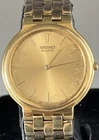 Vintage Mens Gold Tone Seiko Quartz Analog Wristwatch Runs READ DESCRIPTION HB