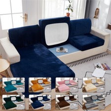 Stretch Velvet Sofa Covers Cushion Couch Settee Seat Slipcover Sectional Covers