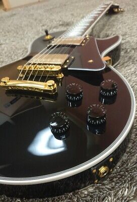 Grass Roots Les Paul Custom Black G-LP-CTM Electric Guitar W Grass Roots Les Paul Custom Black G-LP-CTM Electric Guitar W
