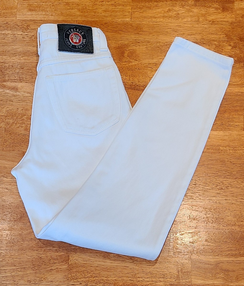 【送料&関税込】Versace White Jeans Vintage Versace Couture Jeans 90's White Jeans Made in Italy