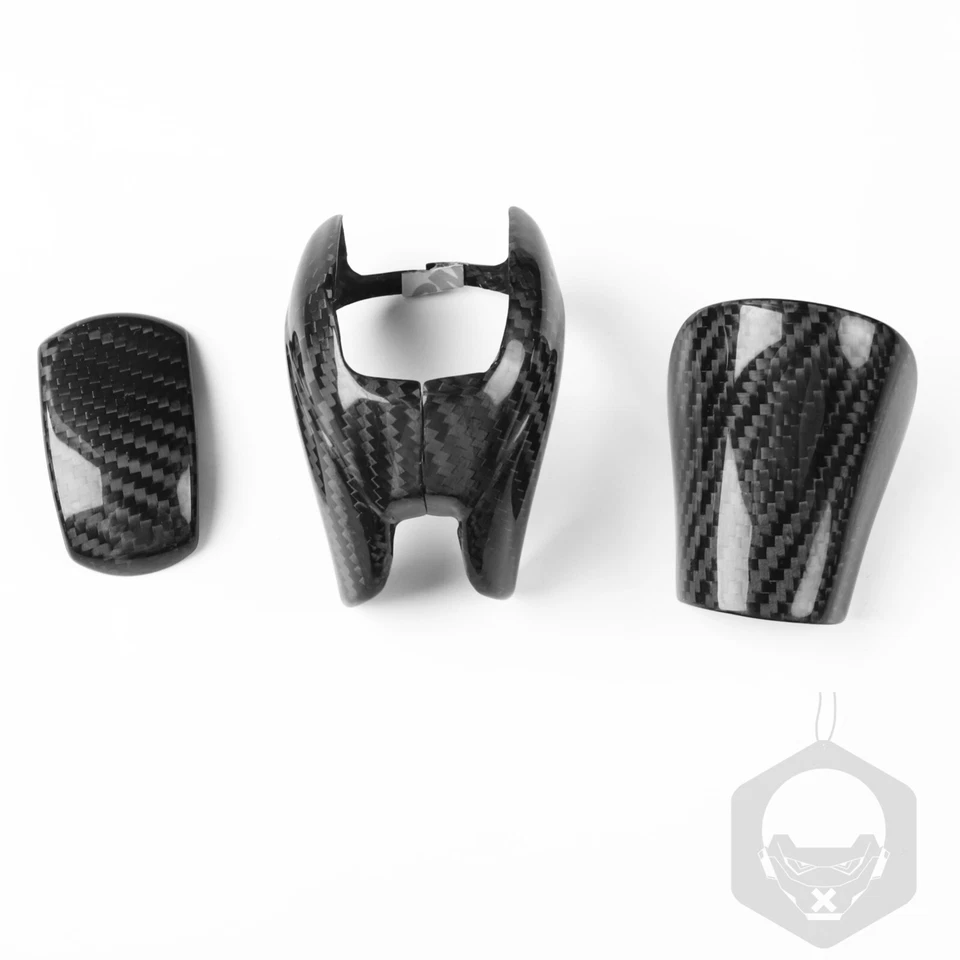 Cubierta de perilla de cambio de marchas de consola de fibra de carbono real 4 piezas para Nissan GTR R35 2008-16 Foto 3 de 4