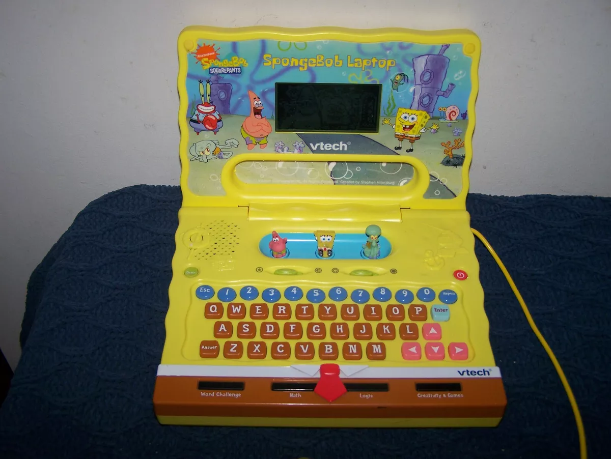 SPONGEBOB SQUAREPANTS VTECH LAPTOP COMPUTER TALKING LEARNING TOY W