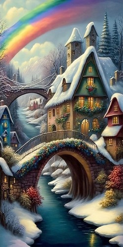 Grand Kit 5D Diamond Painting - Arbre Arc-en-Ciel - 85x45cm - Loisir Créatif Déco Murale