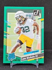  2023 Donruss Football Rated Rookie Green Press Proof Lew Nichols III #335