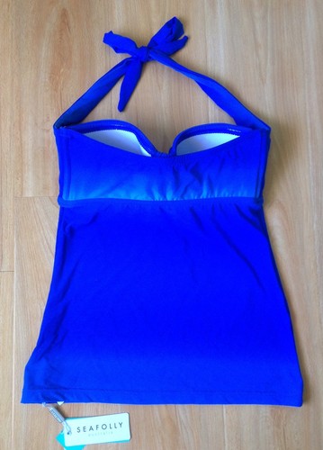 NWT Seafolly Miami Lapis Halter Singlet & Brazilian Tie Side - AU 10/US 6 (H6) - Picture 6 of 11