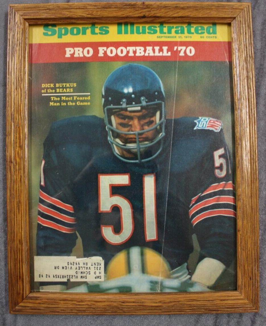 1970 Sports Illustrated magazine Dick Butkus Chicago Bears FAIR/GOOD & FRAMED