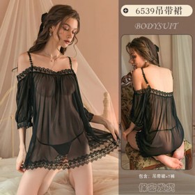 Sexy Lingerie Lace Night Gown Tube Top Sleepwear Pajama Dresses Babydoll Uniform