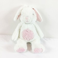A141 Aurora Baby White Pink Soft Easter Bunny Plush 13" Stuffed Toy Lovey