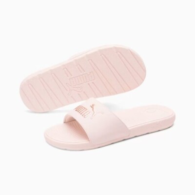 Slides Shoes 10 Puma Women's Pink Rose Gold Cool Cat Faux