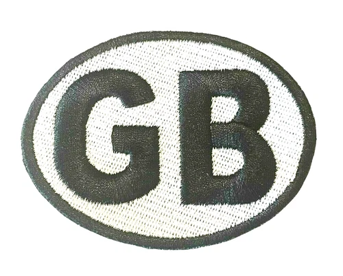 GB Great Britain Oval Sew On Embroidered Patch (A)