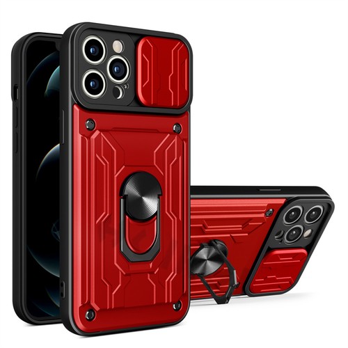 Card Slot Military Grade Ring Magnetic iPhone 16 15 14 13 Pro Max Cover Case - Picture 15 of 16