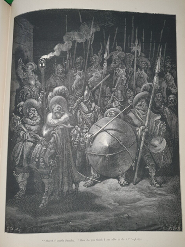 1870 THE HISTORY OF DON QUIXOTE BY CERVANTES 118 B/W PLATES BY GUSTAVE DORE *